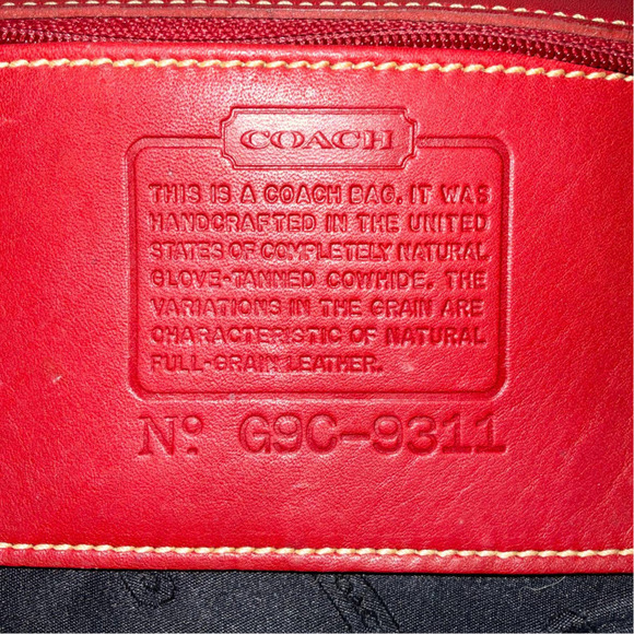 Coach Vintage Red Top-Handle Bleeker Demi-zip 9311 Made in the United States - Picture 16 of 16